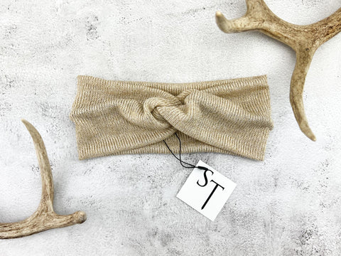 Metallic Gold Sweater Knit Headband