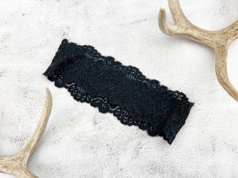 Black Wide Stretch Lace Headband