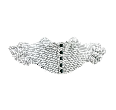 White and Gray Netting Sporty Neck Collar