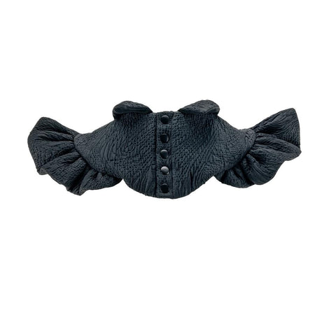 Black Quilted Cloque Neck Collar