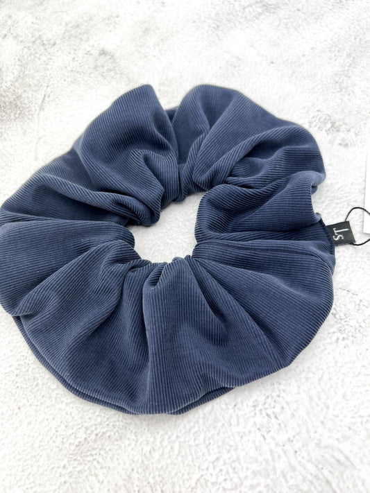 Muted Blue Rib Knit Extra Large Hair Scrunchie SCR00052