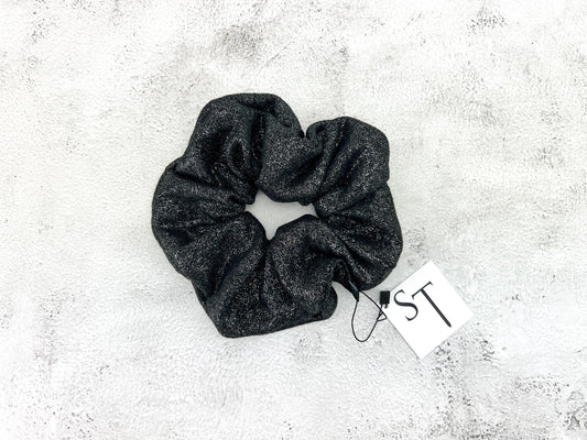 Heather Metallic Black Knit Extra Large Hair Scrunchie SCR00049