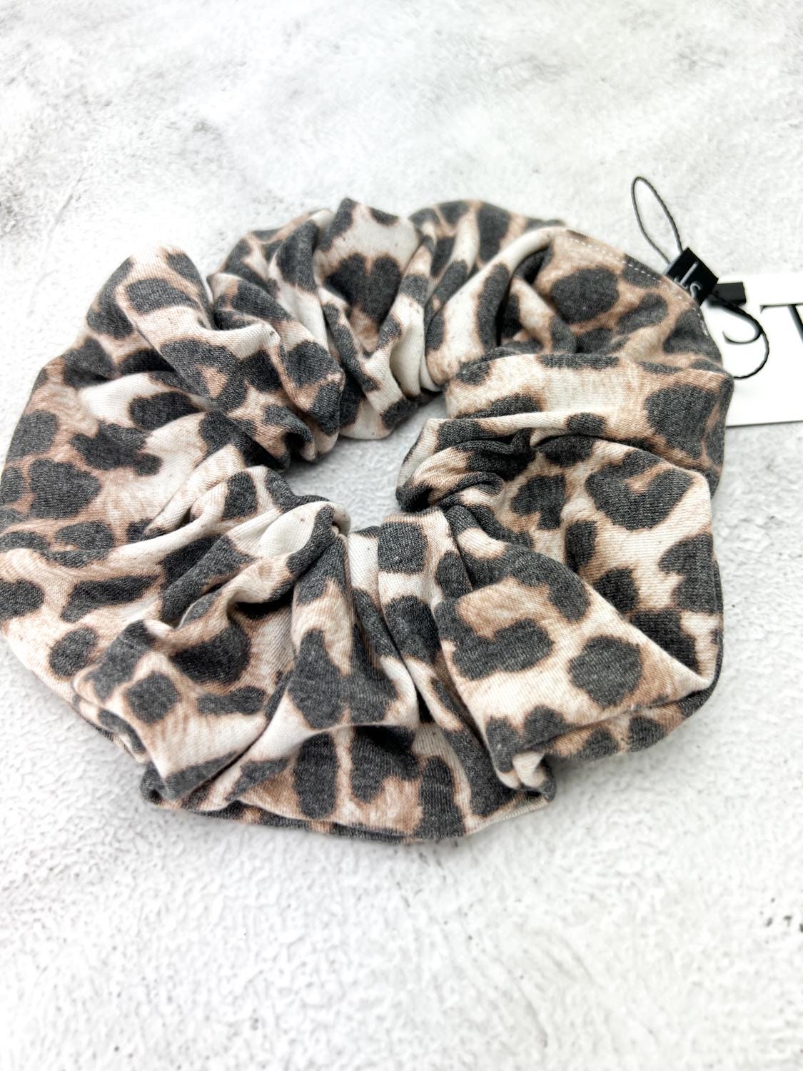 Leopard Print Knit Extra Large Hair Scrunchie SCR00047