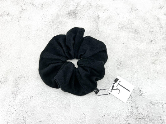 Black Brushed Knit Extra Large Hair Scrunchie SCR00051