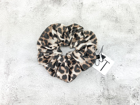 Leopard Print Knit Extra Large Hair Scrunchie SCR00047