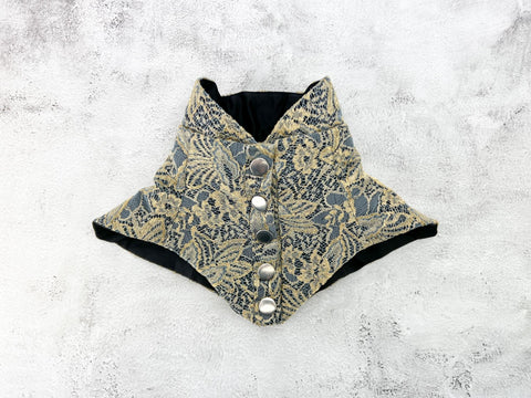 Metallic Gold Lace Neck Corset Neck Collar