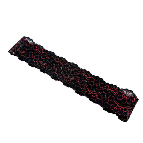 Black and Red Lace Headband