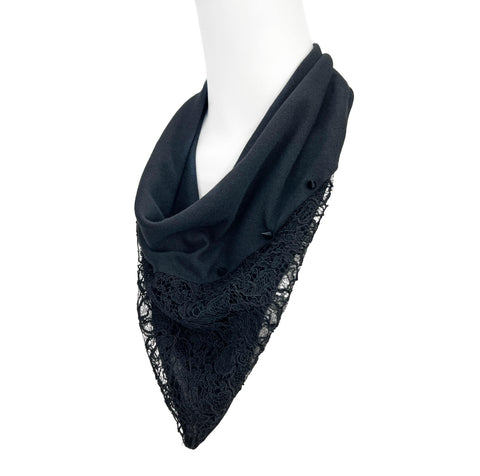 Black Lace Neckerchief with Spikes