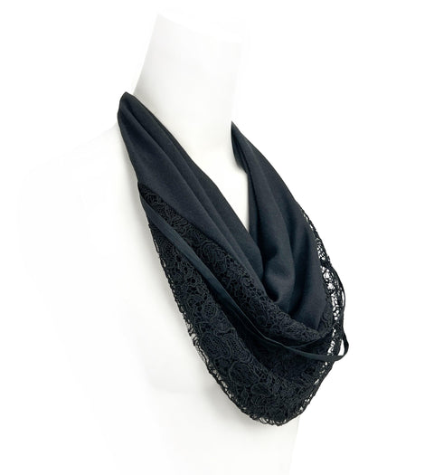 Black U Shape Lace Neckerchief