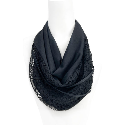 Black U Shape Lace Neckerchief