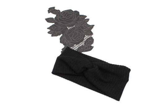 Black Sweater Knit Headband - Sumie Tachibana