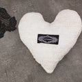 Off-White and Silver Studded Heart Pillow - Sumie Tachibana