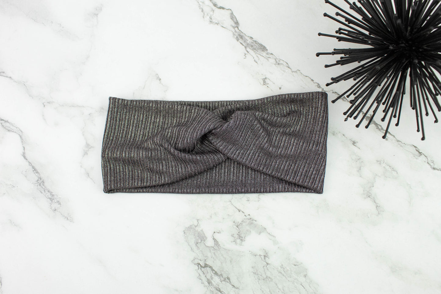 Metallic Dark Mauve Rib Knit Headband