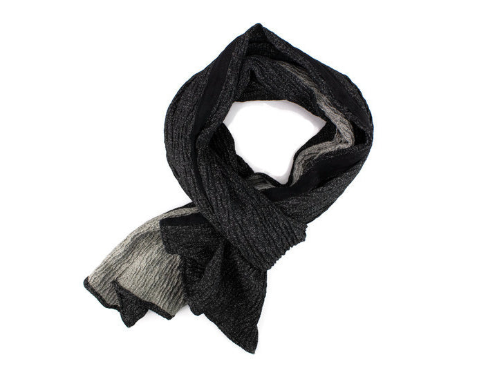 Black and Gray Crinkled Scarf