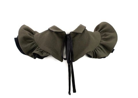 Olive and Black Snake Print Neck Collar