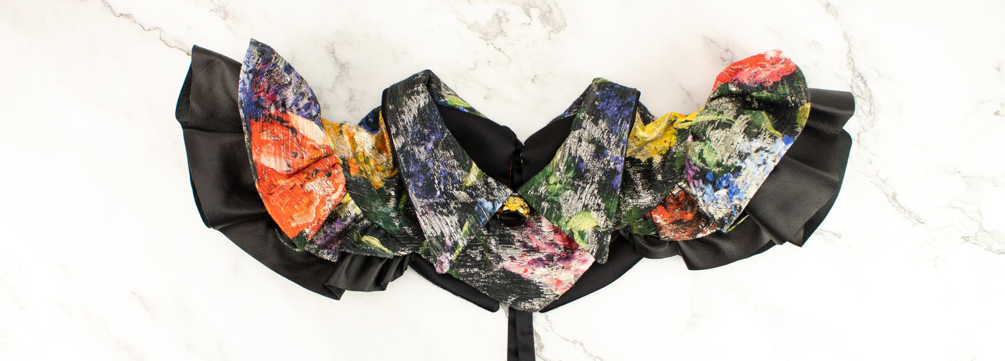 Metallic Floral Neck Collar