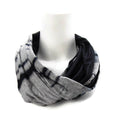 Gray and Navy Blue Tie Dye Reversible Infinity Scarf - Sumie Tachibana