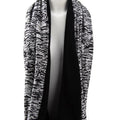 Black and Silvery White Bark Print Infinity Scarf - Sumie Tachibana
