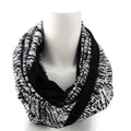Black and Silvery White Bark Print Infinity Scarf - Sumie Tachibana