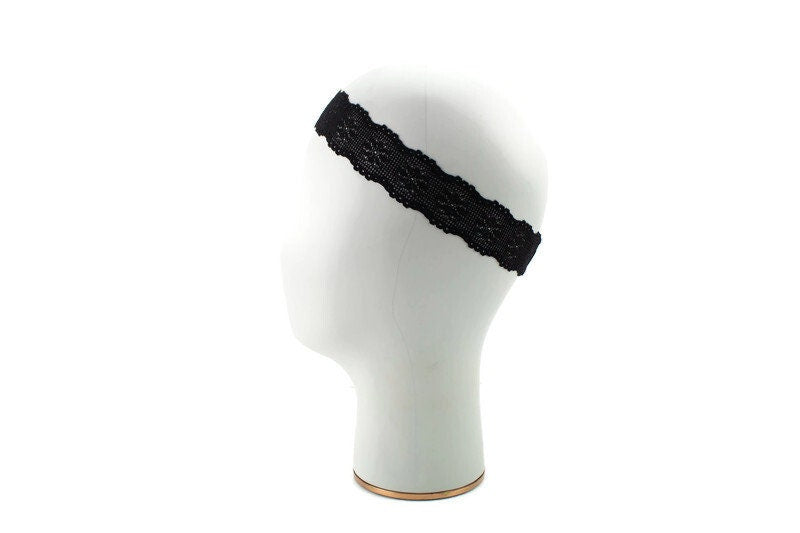 Black Stretch Lace Headband