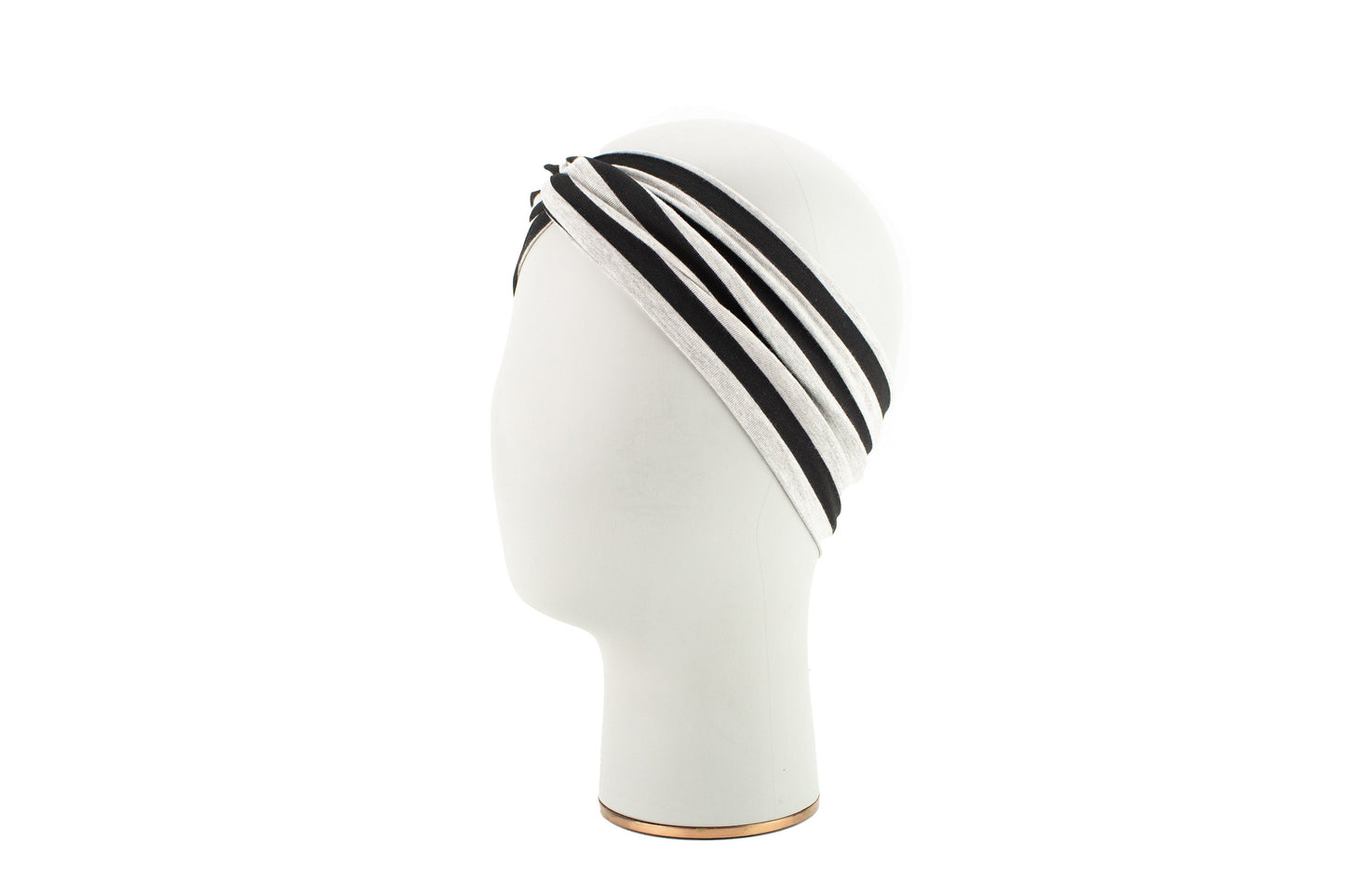 Black and Gray Stripe Knit Jersey Headband