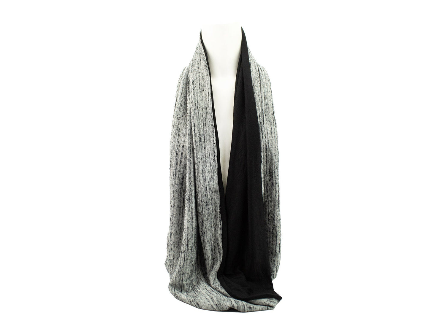 Gray and Black Space Dyed Infinity Scarf