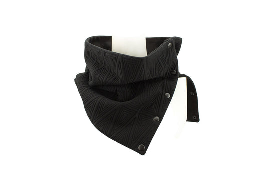 Black Quilted Triangles Oversized Scarflette Cowl