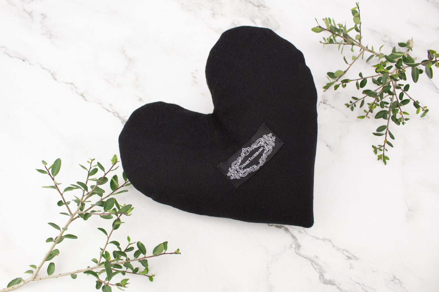 Black and Gray Snake Print Heart Pillow