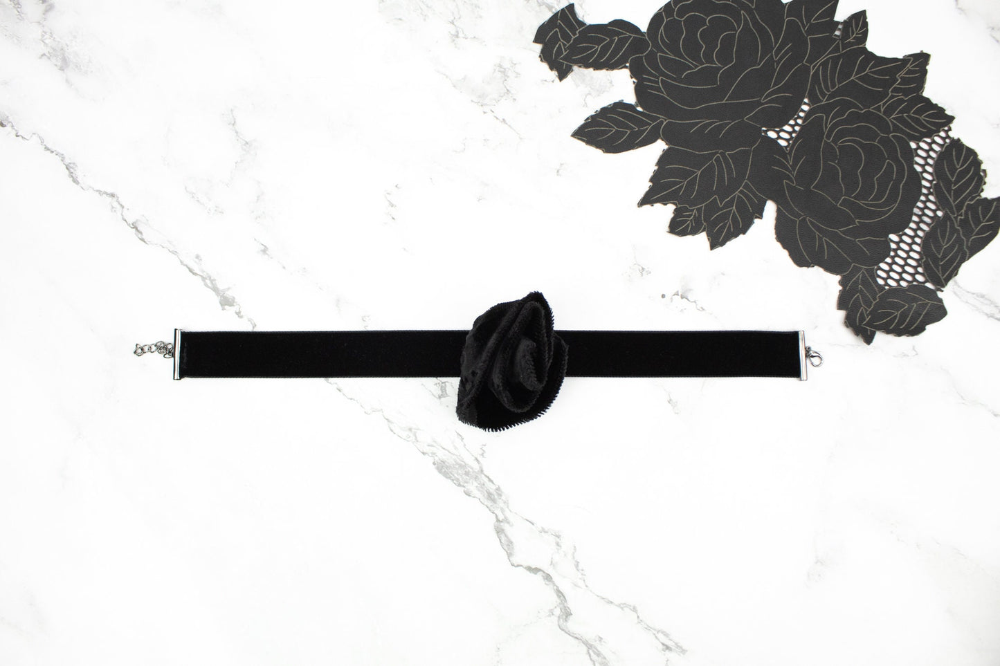 Black Velvet Rosette Choker