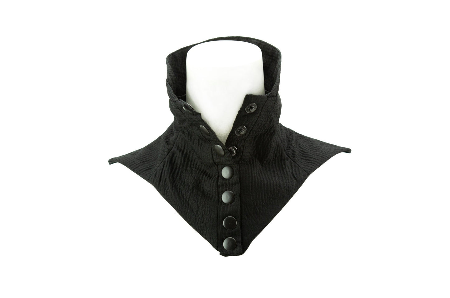 Black Textured Silk Neck Corset Version II