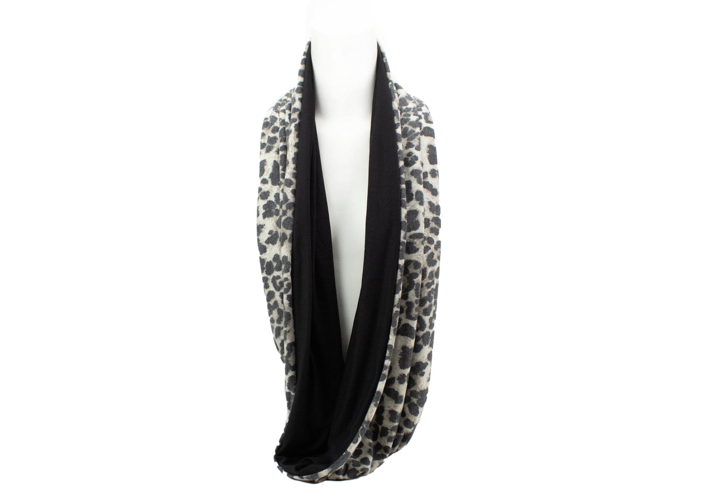 Leopard Print Knit Jersey Infinity Scarf