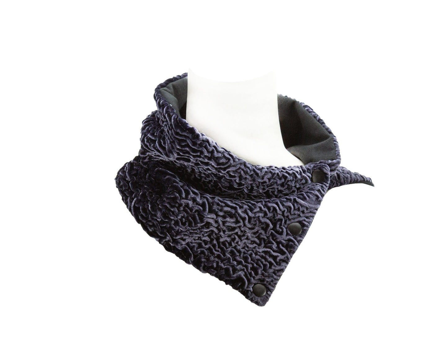 Lavender Velvet Cloque Narrow Snap Scarflette Cowl