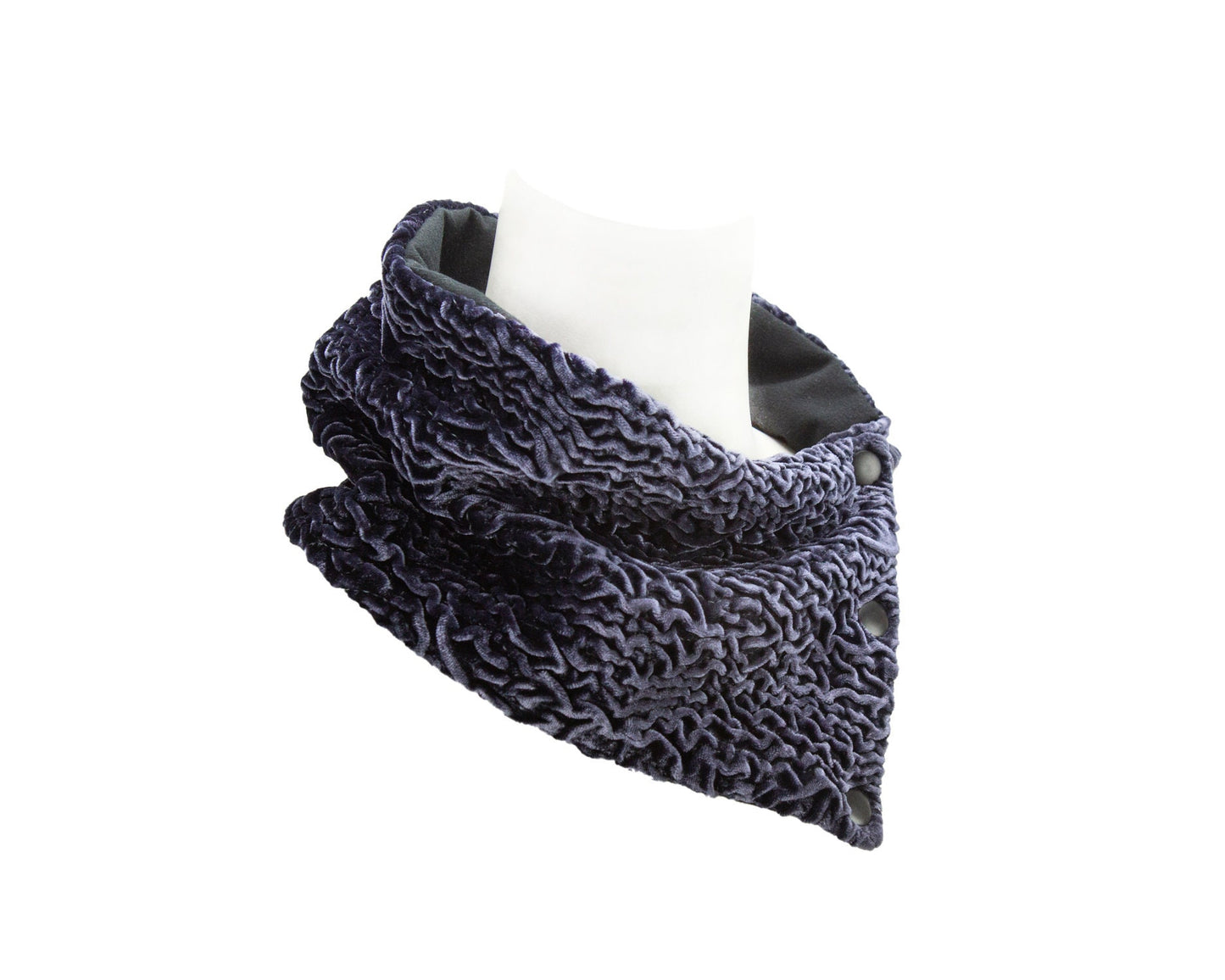 Lavender Velvet Cloque Narrow Snap Scarflette Cowl