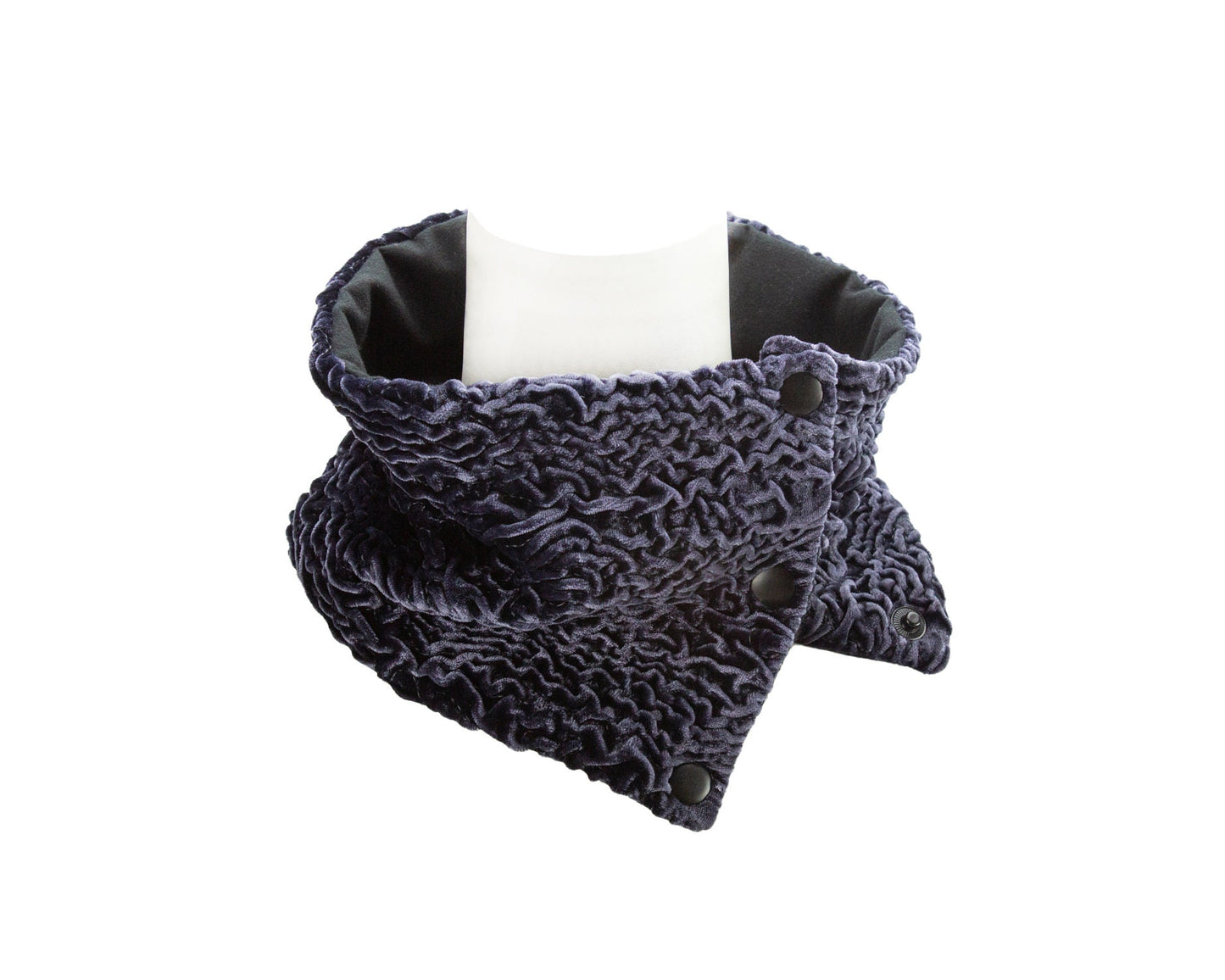 Lavender Velvet Cloque Narrow Snap Scarflette Cowl