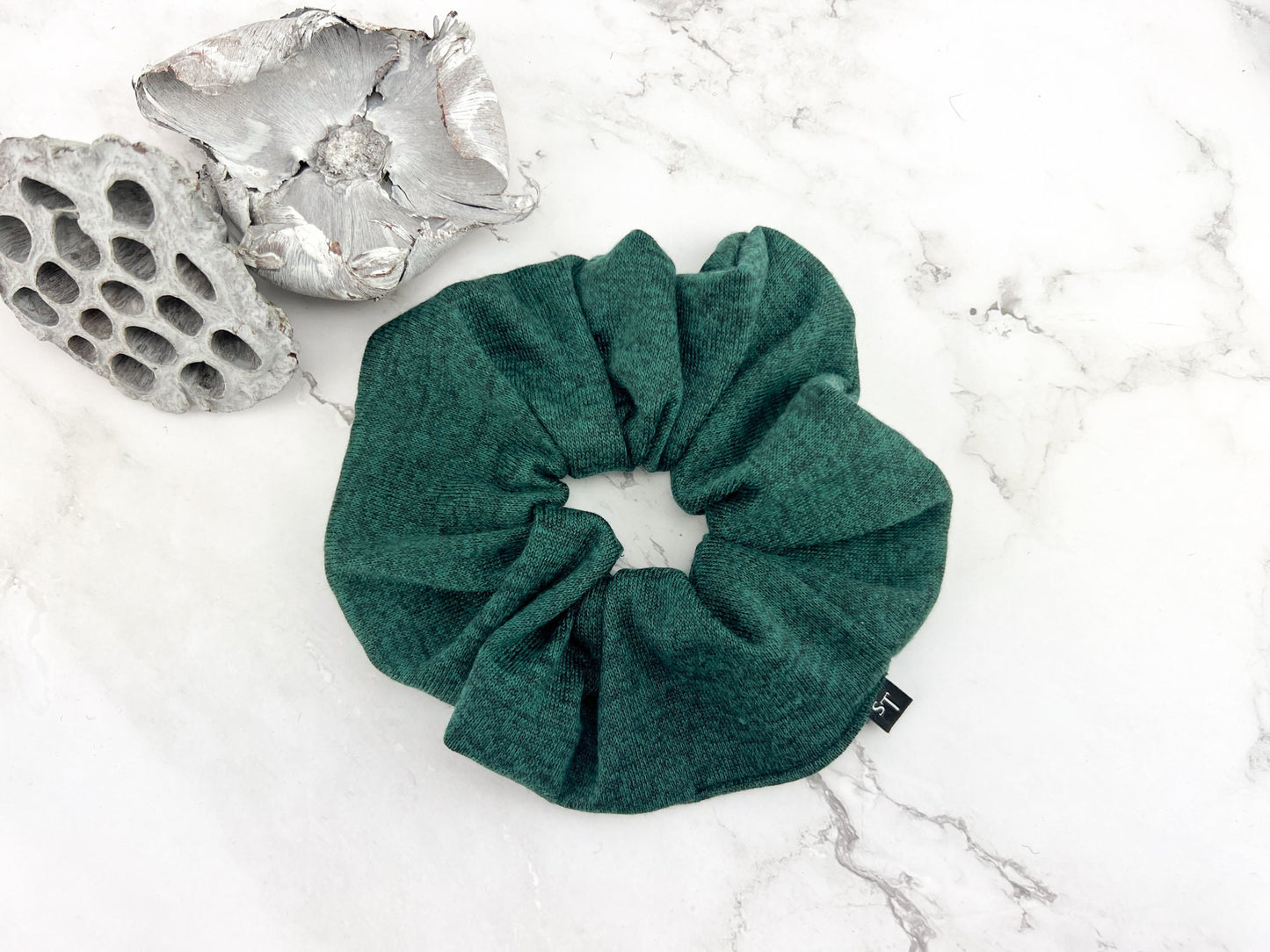 Green Sweater Knit Extra Large Hair Scrunchie