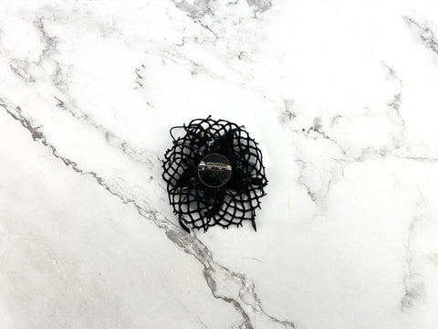 Black and White Circular Brooch